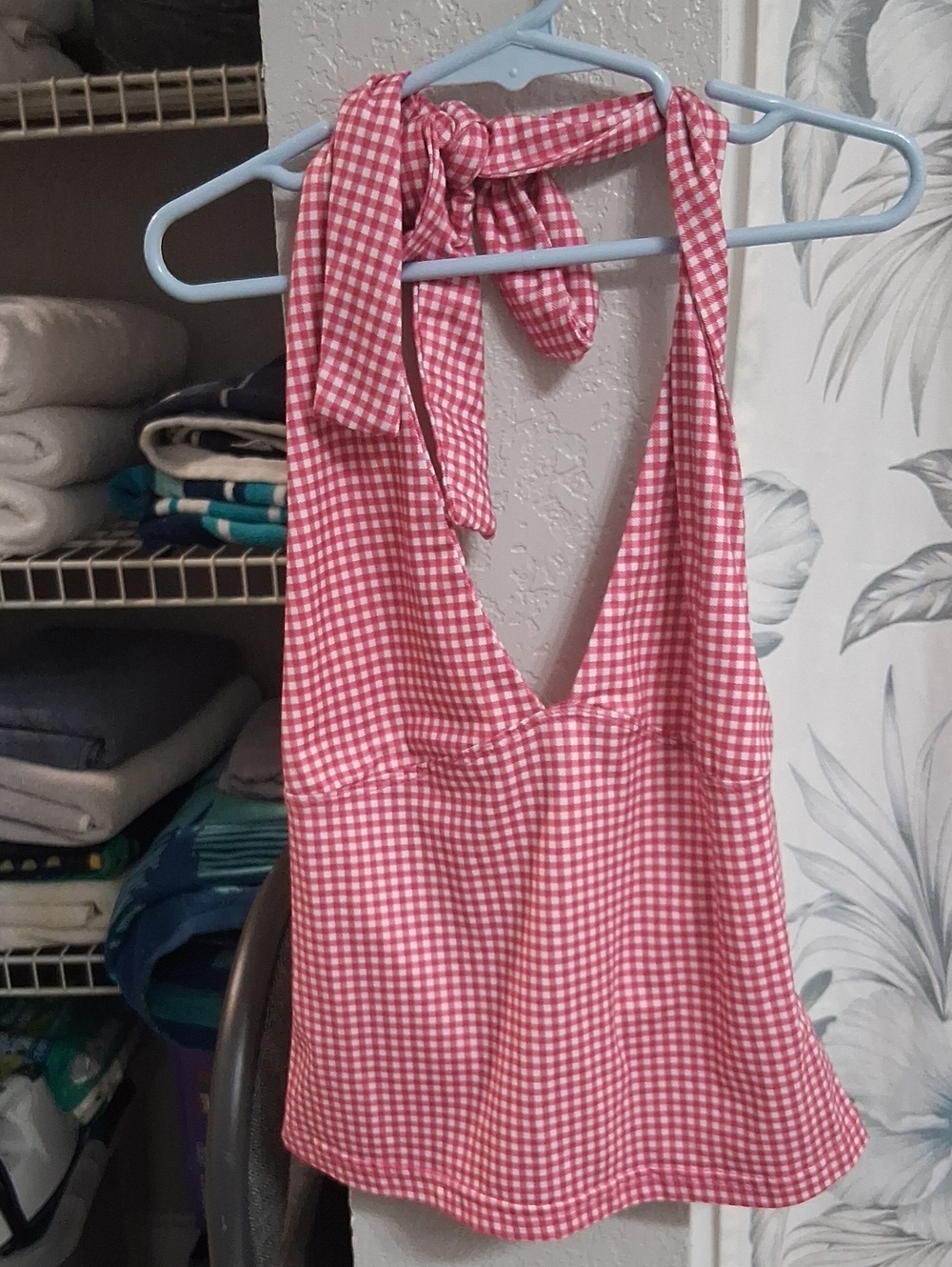 Gingham Halter Top